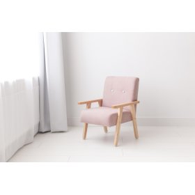 Fotel dziecięcy retro Welur - różowy, Modelina Home