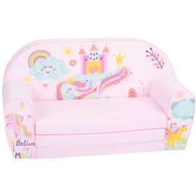 Sofa dziecięca Magic unicorn - różowa, Delta-trade