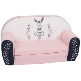Sofa dziecięca Bunny Ballerina - biało-różowa, Delta-trade