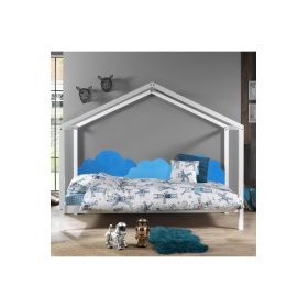 Ochrona piankowa ściany za łóżkiem Chmury - niebieska
