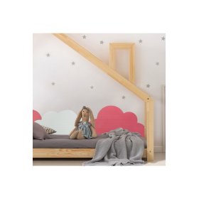 Zabezpieczenie piankowe na ścianę za łóżkiem Chmury - różowe