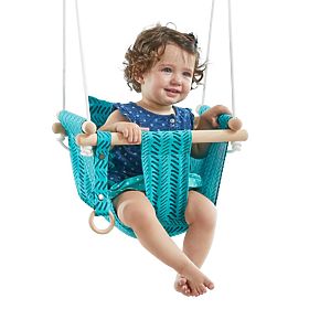 2Kids Toys Dziecięca huśtawka tekstylna 100% bawełna turkusowa