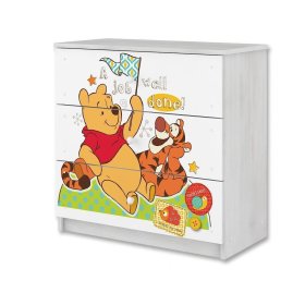 Komoda Disney dla dzieci - Kubuś Puchatek i Tygrys - dekor norweskiej sosny, BabyBoo, Winnie the Pooh
