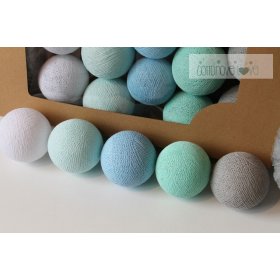 Bawełna świecący LED piłki Cotton Balls - mint pastel