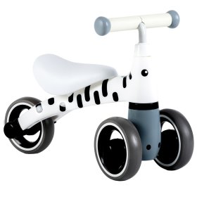 Rowerek bez pedałów Mini - biały z czarny paski, EcoToys