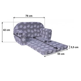 Sofa dziecięca Śpiący miś - turkus