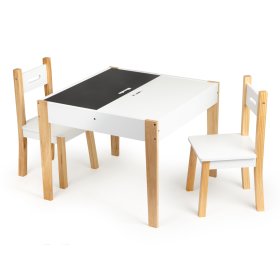 Drewniany stół dziecięcy z krzesłami Natural, EcoToys