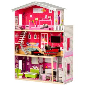 Drewniany domek dla lalek z windą Kayla, EcoToys