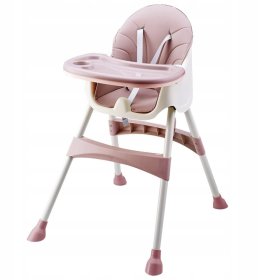 Krzesło do jadalni Prima 2w1 - różowo-białe, EcoToys