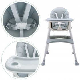 Krzesło do jadalni Prima 2w1 - szare, EcoToys