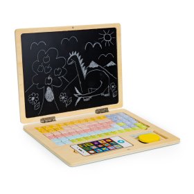 Drewniany notatnik edukacyjny z magnesami, EcoToys