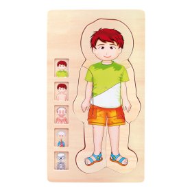 Puzzle drewniane z małą stopą Anatomia Tim, Small foot by Legler