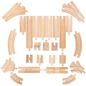 Bigjigs Rail Szyny drewniane zestaw 25 części, Bigjigs Rail