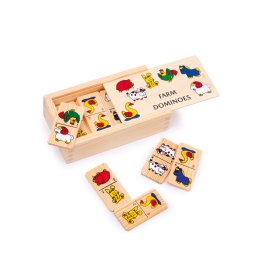 Małe stopy Drewniane gry Farma Domino mniejsza, Small foot by Legler