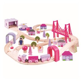 Bigjigs Rail Duży drewniany tor pociągu księżniczki, Bigjigs Rail