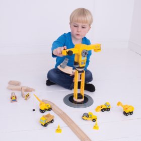 Żuraw kolejowy Bigjigs i maszyny budowlane, Bigjigs Rail