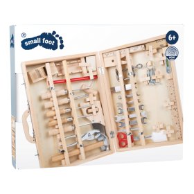 Drewniana walizka narzędziowa na małą stopę Deluxe, small foot