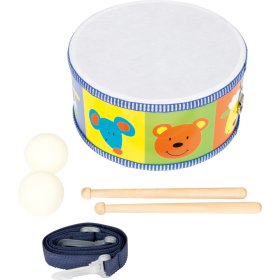 Małe stopy dziecięce drewniane instrumenty muzyczne bębnowe zwierzęta, Small foot by Legler