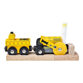 Bigjigs Rail Replika historycznej lokomotywy Rocket + 2 tory, Bigjigs Rail