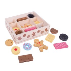 Bigjigs Toys Box z drewnianymi ciasteczkami, Bigjigs Toys