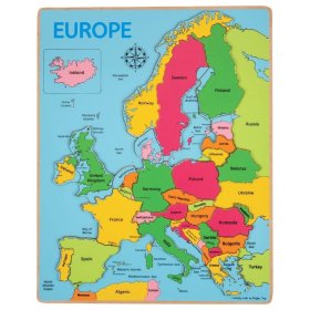 Bigjigs Toys Drewniana mapa-puzzle Europy 25 sztuk