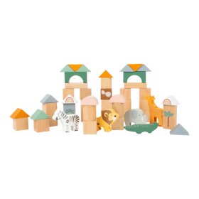 Drewniane klocki Small Foot Safari 50 szt, Small foot by Legler