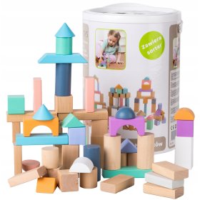 Drewniane kostki w pudełku - 100 szt, EcoToys