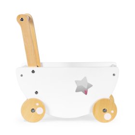 Drewniany wózek dla lalek + chodzik 2w1, EcoToys