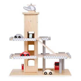 Drewniany garaż z windą, EcoToys
