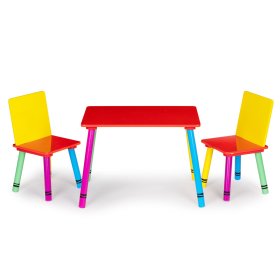 Zestaw stół i krzesła - kolory tęczy
