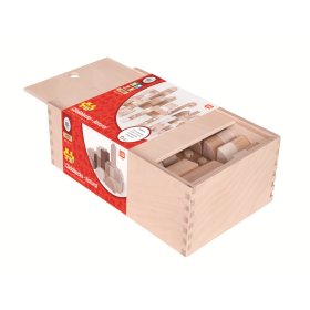 Bigjigs Baby Drewniane kostki łączące - Natur zestaw 100 sztuk, Bigjigs Toys