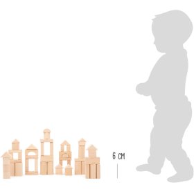Kostki drewniane Small Foot 50 szt. naturalne, Small foot by Legler