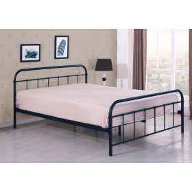 Łóżko metalowe LINDA 120x200 cm - czarne, Halmar