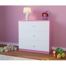 Komoda Ourbaby - różowo-biała