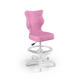 Ergonomiczne krzesełko do biurka dla dzieci dostosowane do wzrostu 119-142 cm - różowe