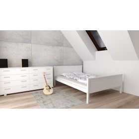 Łóżko drewniane Ikar 200 x 90 cm - białe, Ourfamily