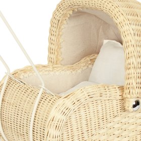 Wiklinowy wózek dla lalek - drewno naturalne, small foot