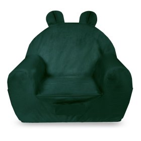 Krzesełko dziecięce z uszami - kolor ciemnozielony