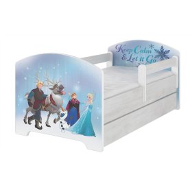 Łóżko dziecięce z barierką - Ice Kingdom - dekor norweskiej sosny, BabyBoo, Frozen