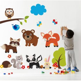 Dekoracja na ścianę - Niedźwiadek i zwierzątka, Housedecor