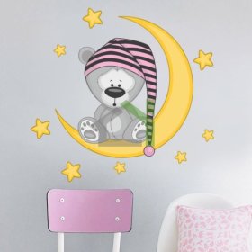 Dekoracja na ścianę Deluxe - Miś na księżycu