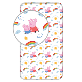 Prześcieradło Świnka Peppa 90 x 200 + 25 cm, Sweet Home, Peppa pig