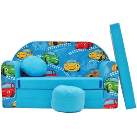 Sofa dla dzieci Auta - Niebieska 2, Welox