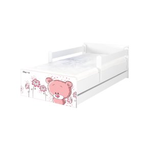 Łóżko dziecięce MAX Różowy Miś - białe