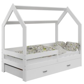 Łóżko domowe Paula z barierką 160 x 80 cm - białe, Magnat