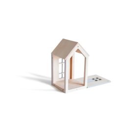 Drewniany dom magnetyczny Montessori - szary, OKT