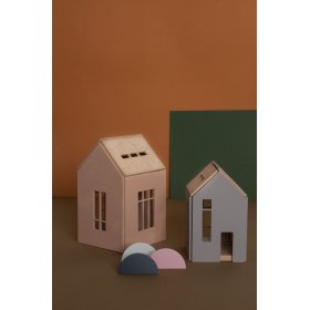 Drewniany domek magnetyczny Montessori - różowy, OKT