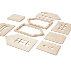 Magnetyczny drewniany dom Montessori - naturalny
