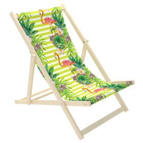 Krzesełko plażowe dla dzieci Flamingi i tropikalne kwiaty, CHILL
