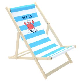 Krzesełko plażowe dla dzieci Krab - niebiesko-białe, CHILL